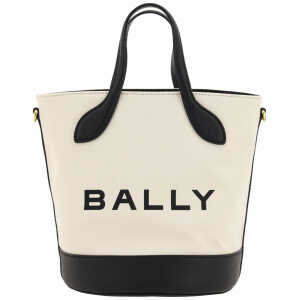 Bally Elegant Monogram Bucket Bag In Black White 4