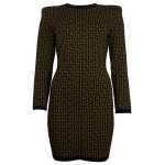 Balmain Brown Wool Dress
