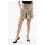 Balmain Double Pleated High Waisted Sequined Shorts