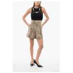 Balmain Double Pleated High Waisted Sequined Shorts 4