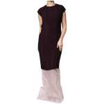 Barbara Casasola Brown Silk Short Sleeves Sheath Maxi Dress 2