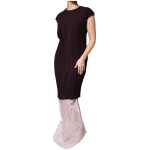 Barbara Casasola Brown Silk Short Sleeves Sheath Maxi Dress 3