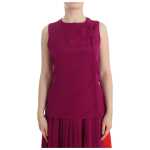 Barbara Casasola Stunning Silk Sleeveless Purple Blouse