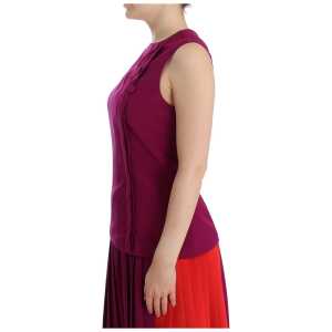 Barbara Casasola Stunning Silk Sleeveless Purple Blouse 2