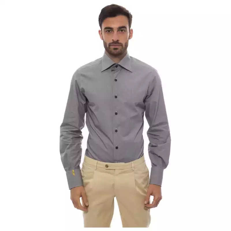 Billionaire Italian Couture Black Cotton Men Shirt, theFeinheit