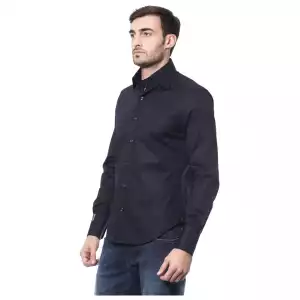 Billionaire Italian Couture Blue Cotton Men Shirt
