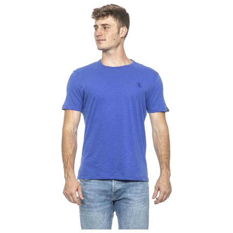 Billionaire Italian Couture Light Blue Cotton T-Shirt, theFeinheit