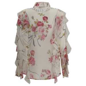Blumarine Floral Silk Chiffon Shirt 2