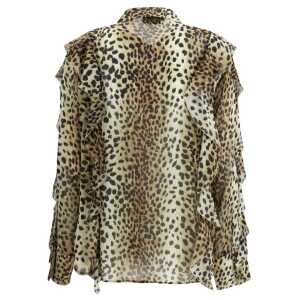 Blumarine Silk Chiffon Leopard Shirt 2