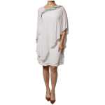 Blumarine White Floral Embroidery Viscose Chiffon Shift Dress