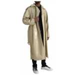 Bottega Veneta Beige Lambskin Leather Trench Coat Jacket 4