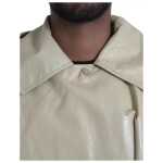 Bottega Veneta Beige Lambskin Leather Trench Coat Jacket 8