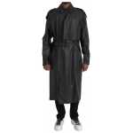 Bottega Veneta Black Leather Men Waterproof Trenchcoat Jacket 3
