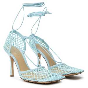 Bottega Veneta Blue Fabric And Leather Sandal 2