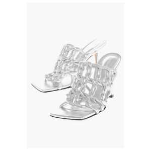 Bottega Veneta Silver Leather Women Sandal 2