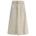 Brunello Cucinelli Cream Wide Long Skirt