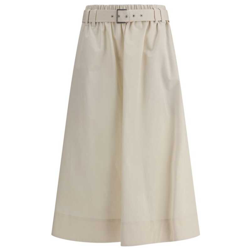Brunello Cucinelli Cream Wide Long Skirt, theFeinheit