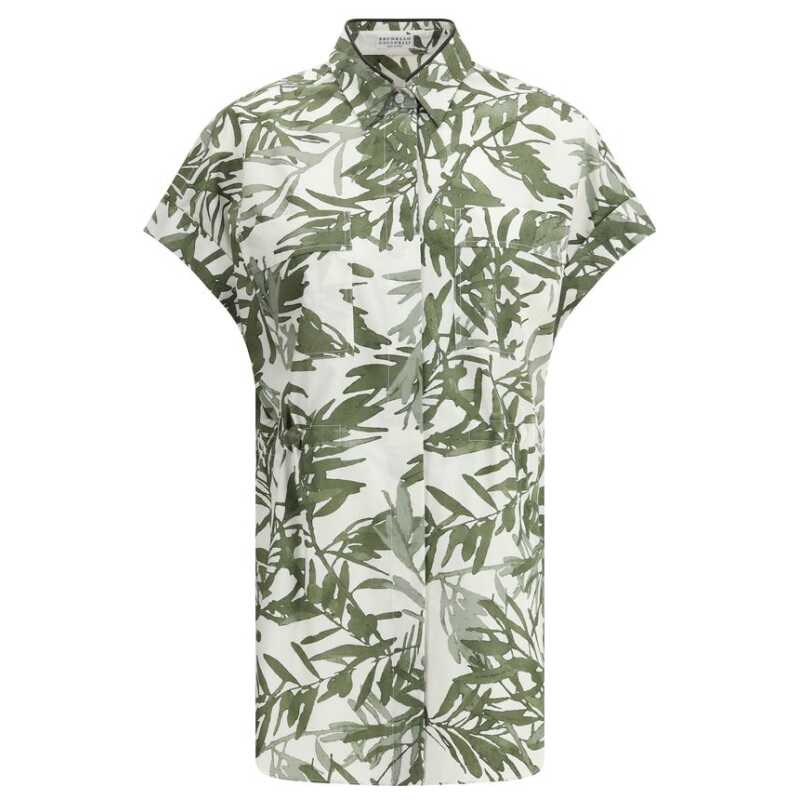 Brunello Cucinelli Leaf print Long Shirt, theFeinheit
