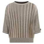 Brunello Cucinelli Openwork Knit Pattern Sweater With Sequins