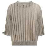 Brunello Cucinelli Openwork Knit Pattern Sweater With Sequins 2