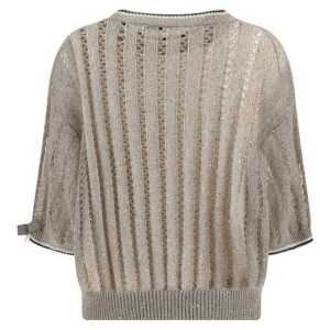 Brunello Cucinelli Openwork Knit Pattern Sweater With Sequins 2
