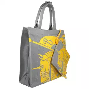 Burberry Ekd Canvas Tote Bag With Coin Pouch Sunflower Gray 2