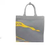 Burberry Ekd Canvas Tote Bag With Coin Pouch Sunflower Gray 4