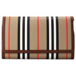 Burberry Hannah Icon Stripe Archive Tan E Canvas Leather Wallet Crossbody Bag 3