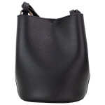 Burberry Lorne Small Black Haymarket Check Pebble Leather Bucket Handbag Purse 3