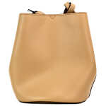 Burberry Lorne Small Camel Haymarket Check Pebble Leather Bucket Handbag Purse 3
