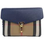 Burberry Macken Small Regency Blue House Check Leather Crossbody Bag 5