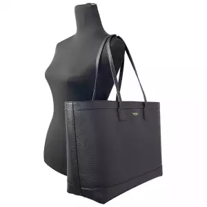 Burberry Medium Grainy Leather Black Tote Bag Purse 2