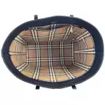 Burberry Medium Grainy Leather Black Tote Bag Purse 6