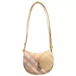 Burberry Mini Check Rocking Horse Crossbody Bag Purse Peach 2