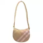 Burberry Mini Check Rocking Horse Crossbody Bag Purse Peach 4