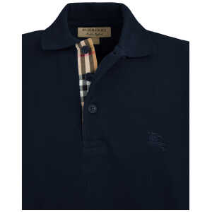 Burberry Navy Blue Cotton Collared Polo Shirt 2