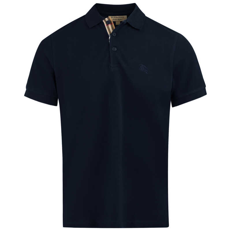 Burberry Navy Blue Cotton Collared Polo Shirt, theFeinheit