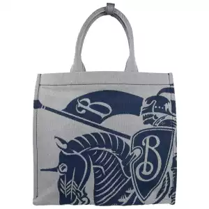 Burberry Navy Ekd Canvas Tote Bag With Coin Pouch