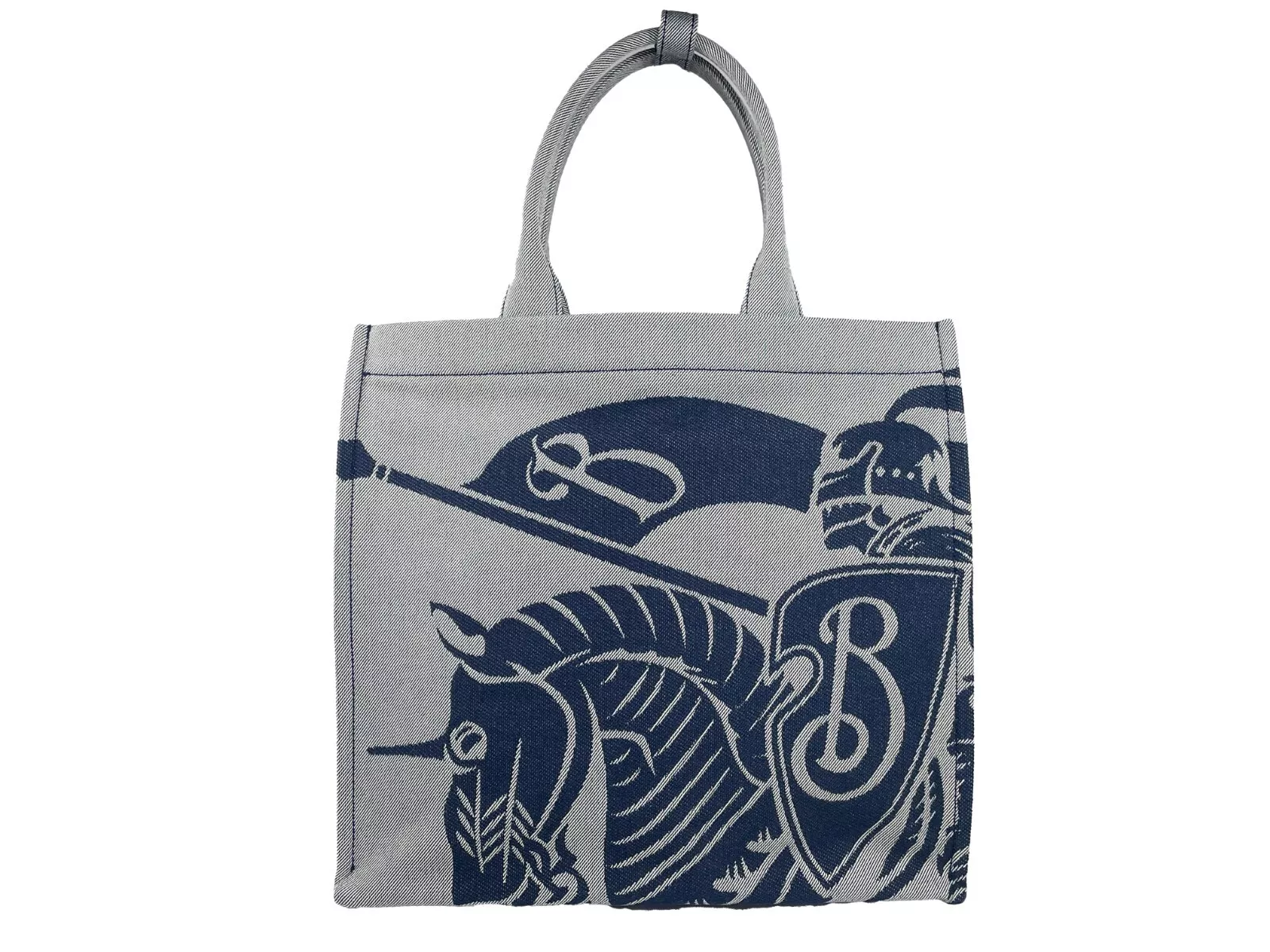 Burberry Navy Ekd Canvas Tote Bag With Coin Pouch