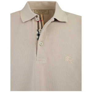 Burberry Pale Stone Cotton Collared Polo Shirt 2