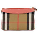 Burberry Peyton House Check Derby Cinnamon Red Grain Leather Pouch Crossbody Bag 3