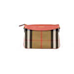 Burberry Peyton House Check Derby Cinnamon Red Grain Leather Pouch Crossbody Bag 4
