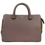 Burberry Small Banwell Leather Tote Bag Purse Grey Mink