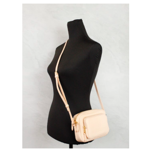 Burberry Small Branded Peach Pink Grainy Leather Camera Crossbody Bag