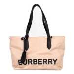 Burberry Small Rose Beige Logo Branded Econyl Nylon Tote Shoulder Handbag Purse 4