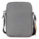 Burberry Thornton Small Grey Embossed Logo Grainy Leather Crossbody Handbag