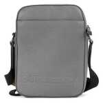 Burberry Thornton Small Grey Embossed Logo Grainy Leather Crossbody Handbag 4