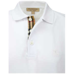 Burberry White Cotton Collared Polo Shirt 2