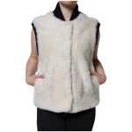 Burberry White Warrenford Shearling Leather Vest Coat Jacket 8