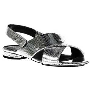 Calvin Klein Silver Leather Women Sandal